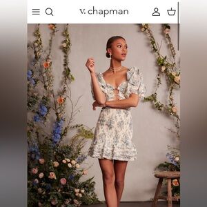 V.Chapman Valerie Dress in Blue Bouquet